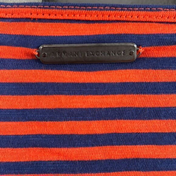 Armani Exchange Orange and blue Thai front T-shirt size XS oversized - Picture 6 of 6